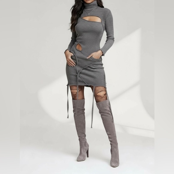 Stuart Weitzman Highland Over-The-Knee Suede Boots Topo 7.5 Taupe Light Gray - Picture 11 of 14